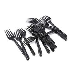 Black Disposable Plastic Forks - 50 per pack