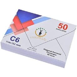 Gazelle C6 White Peel & Seal Envelopes (114 x 162 mm) - 50Pcs