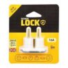 Power Lock Slim Universal Adaptor White - 1pcs