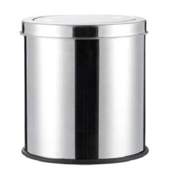 Stainless steel trash basket, 16 Ls, flip lid fan trash can.