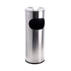 Stainless Steel Trash Can with Ashtray - 1 pcs